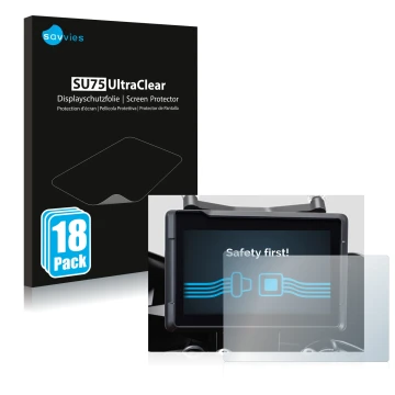 Parte frontale di una confezione del prodotto con il logo del marchio Savvies. Accanto è raffigurato il dispositivo KTM 1290 S