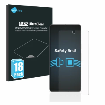 Parte frontale di una confezione del prodotto con il logo del marchio Savvies. Accanto è raffigurato il dispositivo Google Pix