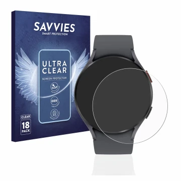 Parte frontale di una confezione del prodotto con il logo del marchio Savvies. Accanto è raffigurato il dispositivo Samsung Ga