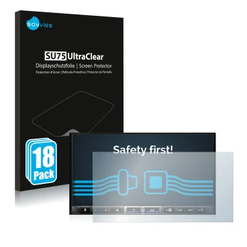 Parte frontale di una confezione del prodotto con il logo del marchio Savvies. Accanto è raffigurato il dispositivo Alpine iLX