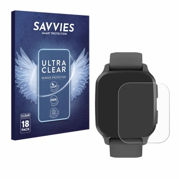 Parte frontale di una confezione del prodotto con il logo del marchio Savvies. Accanto è raffigurato il dispositivo Garmin Ven