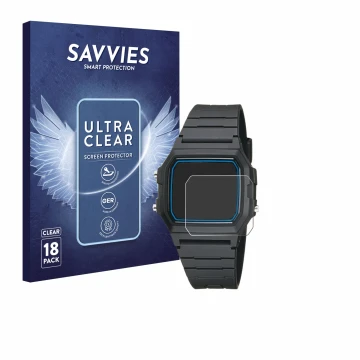 Parte frontale di una confezione del prodotto con il logo del marchio Savvies. Accanto è raffigurato il dispositivo Casio F-10