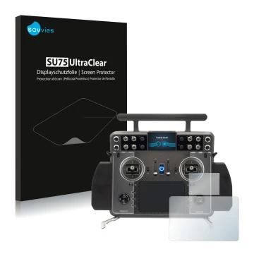 Parte frontale di una confezione del prodotto con il logo del marchio Savvies. Accanto è raffigurato il dispositivo FrSky Tand