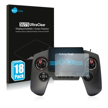 Parte frontale di una confezione del prodotto con il logo del marchio Savvies. Accanto è raffigurato il dispositivo FrSky Twin