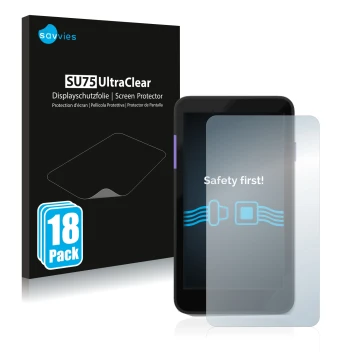 Parte frontale di una confezione del prodotto con il logo del marchio Savvies. Accanto è raffigurato il dispositivo Zettle Ter