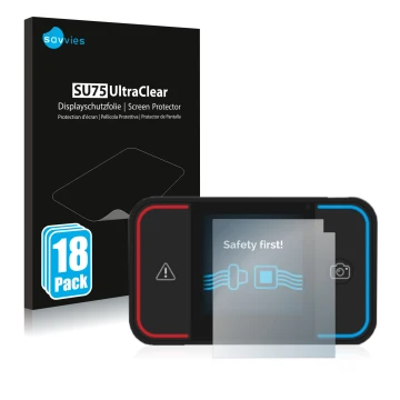 Parte frontale di una confezione del prodotto con il logo del marchio Savvies. Accanto è raffigurato il dispositivo Saphe Driv