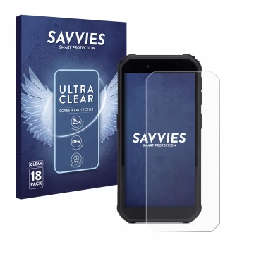 Parte frontale di una confezione del prodotto con il logo del marchio Savvies. Accanto è raffigurato il dispositivo SkyCaddie 