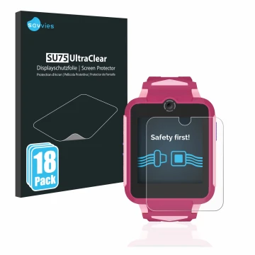 Parte frontale di una confezione del prodotto con il logo del marchio Savvies. Accanto è raffigurato il dispositivo TCL Moveti