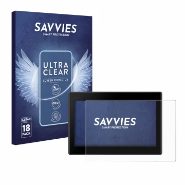 Parte frontale di una confezione del prodotto con il logo del marchio Savvies. Accanto è raffigurato il dispositivo Garmin Dri