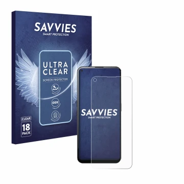Parte frontale di una confezione del prodotto con il logo del marchio Savvies. Accanto è raffigurato il dispositivo Unihertz L