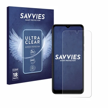 Parte frontale di una confezione del prodotto con il logo del marchio Savvies. Accanto è raffigurato il dispositivo ZTE Blade 