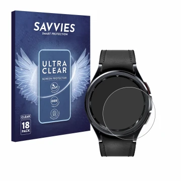 Parte frontale di una confezione del prodotto con il logo del marchio Savvies. Accanto è raffigurato il dispositivo Samsung Ga