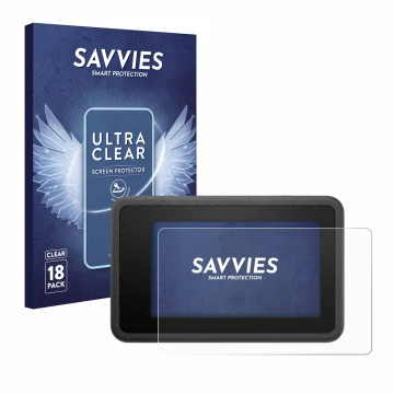 Parte frontale di una confezione del prodotto con il logo del marchio Savvies. Accanto è raffigurato il dispositivo DJI Osmo A