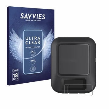 Parte frontale di una confezione del prodotto con il logo del marchio Savvies. Accanto è raffigurato il dispositivo Garmin inR