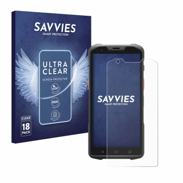 Parte frontale di una confezione del prodotto con il logo del marchio Savvies. Accanto è raffigurato il dispositivo Sunmi L2s 