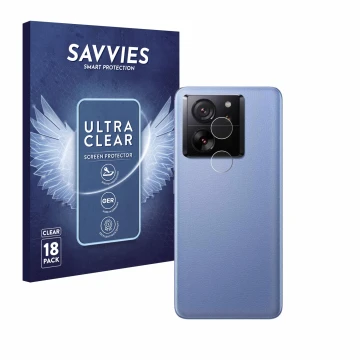 Parte frontale di una confezione del prodotto con il logo del marchio Savvies. Accanto è raffigurato il dispositivo Xiaomi 13T
