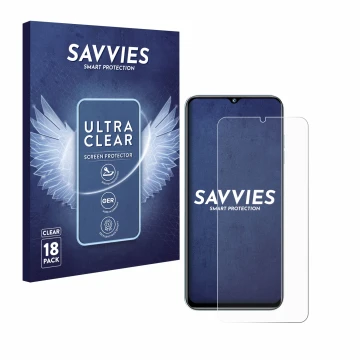 Parte frontale di una confezione del prodotto con il logo del marchio Savvies. Accanto è raffigurato il dispositivo Oukitel C3