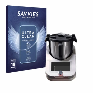 Parte frontale di una confezione del prodotto con il logo del marchio Savvies. Accanto è raffigurato il dispositivo Ufesa Tota