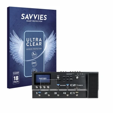 Parte frontale di una confezione del prodotto con il logo del marchio Savvies. Accanto è raffigurato il dispositivo Boss GX-10