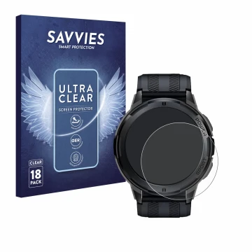 Parte frontale di una confezione del prodotto con il logo del marchio Savvies. Accanto è raffigurato il dispositivo Oukitel BT