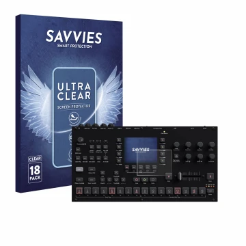 Parte frontale di una confezione del prodotto con il logo del marchio Savvies. Accanto è raffigurato il dispositivo Elektron O