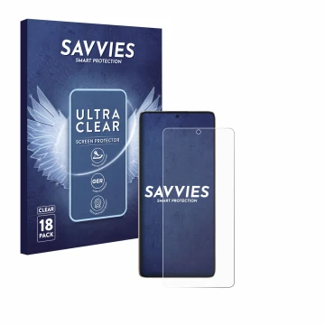 Parte frontale di una confezione del prodotto con il logo del marchio Savvies. Accanto è raffigurato il dispositivo Xiaomi Poc