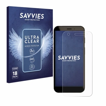 Parte frontale di una confezione del prodotto con il logo del marchio Savvies. Accanto è raffigurato il dispositivo Datalogic 