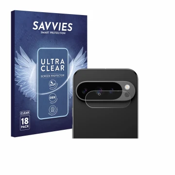 Parte frontale di una confezione del prodotto con il logo del marchio Savvies. Accanto è raffigurato il dispositivo Google Pix