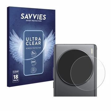 Parte frontale di una confezione del prodotto con il logo del marchio Savvies. Accanto è raffigurato il dispositivo Vivo X100 