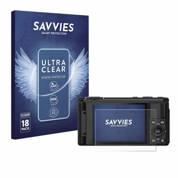 Parte frontale di una confezione del prodotto con il logo del marchio Savvies. Accanto è raffigurato il dispositivo Yashica Ci