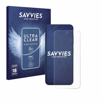 Parte frontale di una confezione del prodotto con il logo del marchio Savvies. Accanto è raffigurato il dispositivo ZTE Blade 