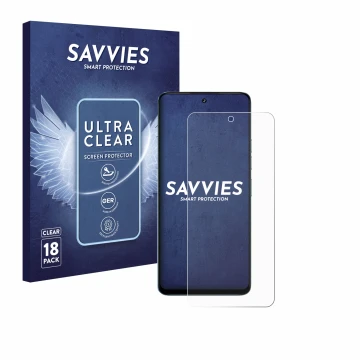 Parte frontale di una confezione del prodotto con il logo del marchio Savvies. Accanto è raffigurato il dispositivo Umidigi No