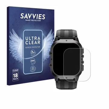 Parte frontale di una confezione del prodotto con il logo del marchio Savvies. Accanto è raffigurato il dispositivo Oukitel BT