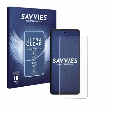 Parte frontale di una confezione del prodotto con il logo del marchio Savvies. Accanto è raffigurato il dispositivo realme 14 
