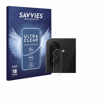 Parte frontale di una confezione del prodotto con il logo del marchio Savvies. Accanto è raffigurato il dispositivo Samsung Ga
