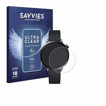 Parte frontale di una confezione del prodotto con il logo del marchio Savvies. Accanto è raffigurato il dispositivo Oppo Watch