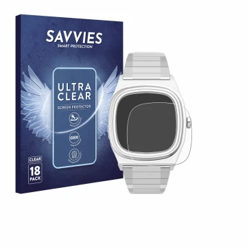 Parte frontale di una confezione del prodotto con il logo del marchio Savvies. Accanto è raffigurato il dispositivo Timex Reis