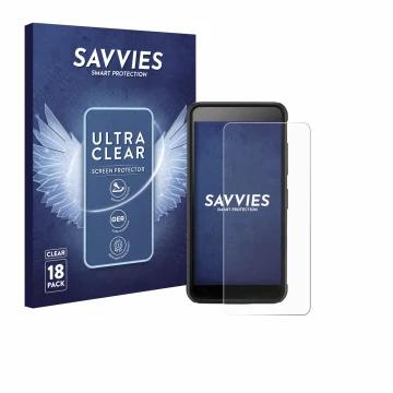 Parte frontale di una confezione del prodotto con il logo del marchio Savvies. Accanto è raffigurato il dispositivo SkyCaddie 