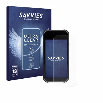 Parte frontale di una confezione del prodotto con il logo del marchio Savvies. Accanto è raffigurato il dispositivo SkyCaddie 
