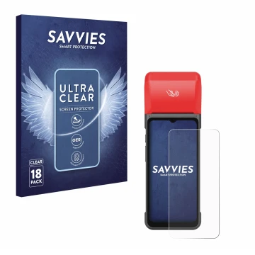 Parte frontale di una confezione del prodotto con il logo del marchio Savvies. Accanto è raffigurato il dispositivo iMin Swift