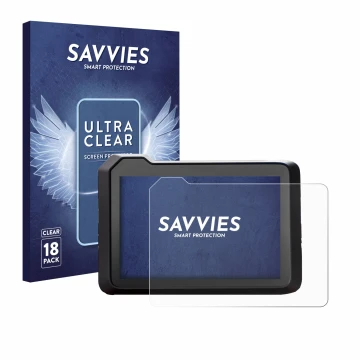 Parte frontale di una confezione del prodotto con il logo del marchio Savvies. Accanto è raffigurato il dispositivo KTM 990 Du