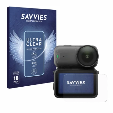 Parte frontale di una confezione del prodotto con il logo del marchio Savvies. Accanto è raffigurato il dispositivo DJI Osmo N