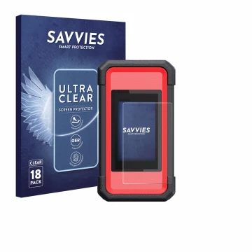 Parte frontale di una confezione del prodotto con il logo del marchio Savvies. Accanto è raffigurato il dispositivo Launch X43