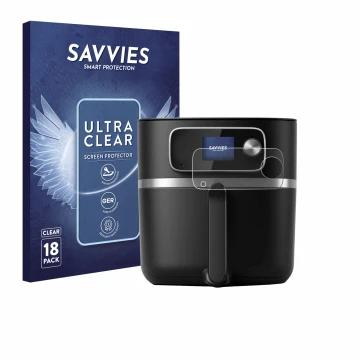 Parte frontale di una confezione del prodotto con il logo del marchio Savvies. Accanto è raffigurato il dispositivo Philips Ai