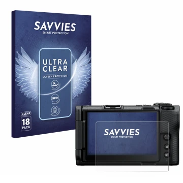 Parte frontale di una confezione del prodotto con il logo del marchio Savvies. Accanto è raffigurato il dispositivo Nikon ZR 2