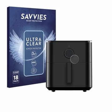 Parte frontale di una confezione del prodotto con il logo del marchio Savvies. Accanto è raffigurato il dispositivo Xiaomi Air