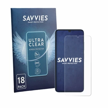 Parte frontale di una confezione del prodotto con il logo del marchio Savvies. Accanto è raffigurato il dispositivo Itel Zeno 