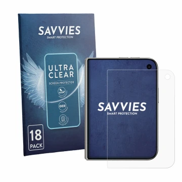 Parte frontale di una confezione del prodotto con il logo del marchio Savvies. Accanto è raffigurato il dispositivo Apple iPho
