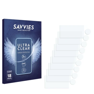 Parte frontale di una confezione del prodotto con il logo del marchio Savvies. Accanto si trova la protezione per lo schermo c
