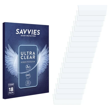 Parte frontale di una confezione del prodotto con il logo del marchio Savvies. Accanto si trova la protezione per lo schermo c